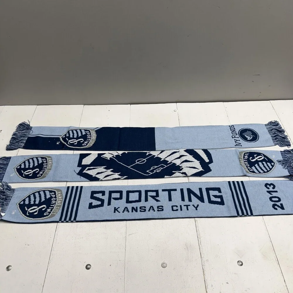 Set Of 3 Sporting Kansas City Scarves Mens One Size Blue MLS Soccer Ruffneck
